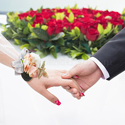 Шелковая ткань корсаж из шелковой ленты на запястье&nbsp;AJEW-WH0277-62A