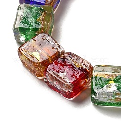 Бусины ручной работы из золотой и серебряной фольги в технике лэмпворк FOIL-C001-01C-01