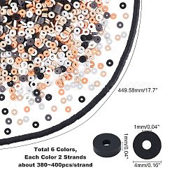 6 цвет плоские круглые бусины ручной работы из полимерной глины CLAY-PH0001-40B-02