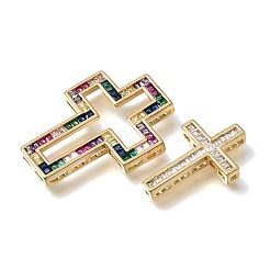 2 pièce 2 styles de liens multibrins en laiton micro pavé de zircone cubique&nbsp;CU-CBA9883-01G