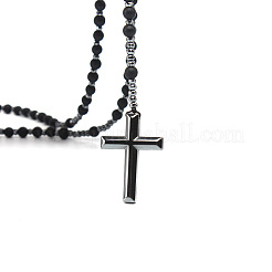 Ожерелья с подвесками из черного лабрадорита и черного гематита PW-WG39403-01