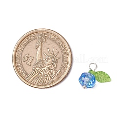 Прозрачные гальванические стеклянные бусины с прозрачными акриловыми подвесками и латунными булавками с шарообразными головками&nbsp;PALLOY-JF03593-02