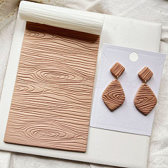 Rouleau de texture en pâte polymère à grain de bois&nbsp;DIY-WH0349-398