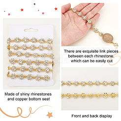 2 ярд сплава стеклянные стразы чашки цепи&nbsp;DIY-GA0009-07