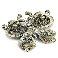 Брошь из цинкового сплава с цветными стразами&nbsp;LS-JEWB-U011-04AG-02