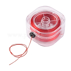 Cordon de cristal élastique rond, fil de perles élastique, pour la fabrication de bracelets élastiques, rouge, 0.8mm, environ 98.43 yards (90 m)/boîte