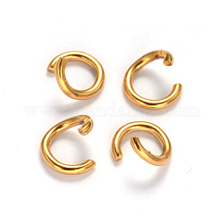 Placcatura ionica (ip) 304 anelli di salto aperti in acciaio inossidabile, oro, 22 gauge, 3.5x0.6mm, diametro interno: 2.3mm