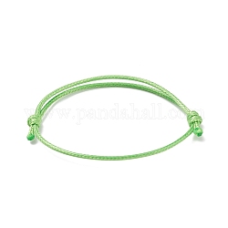 Création de bracelets en corde de polyester ciré coréen, pour les fournitures de fabrication de bijoux, lime green, diamètre réglable: 40~70 mm