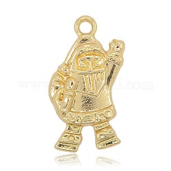 Nickel Free & Lead Free Golden Alloy Pendants, Long-Lasting Plated, Christmas Santa Claus, 23x13x2mm, Hole: 2mm