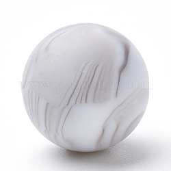Perlas de silicona ecológicas de grado alimenticio, redondo, whitesmoke, 8~10mm, agujero: 1~2 mm
