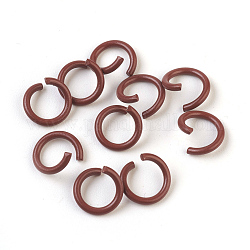 Anneaux de jonction en bronze, anneaux de jonction ouverts, selle marron, 17 jauge, 8~8.5x1.2mm, diamètre intérieur: 5~6 mm