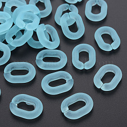 Transparentem Acryl Verknüpfung Ringe, Quick-Link-Anschlüsse, matt, Oval, Licht Himmel blau, 19.5x15x5 mm, Innendurchmesser: 6x11 mm