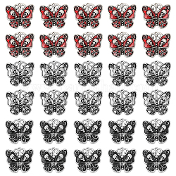 CHGCRAFT 30Pcs 3 Style Alloy Pendants Sets, with Enamel, Butterfly with Skull Charm, Antique Silver, 20.5x23x4mm, Hole: 1.2mm, 10pcs/style