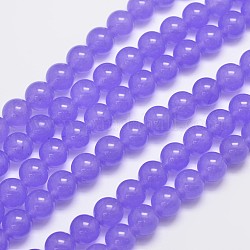 天然石&染め加工マレーシアジェイドビーズ連売り  ラウンド  紫色のメディア  10mm  穴：1.0mm  約38個/連  15インチ