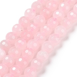 Chapelets de perles en quartz rose naturel, facetté (128 facettes), ronde, 6mm, Trou: 1mm, Environ 61 pcs/chapelet, 15.04'' (38.2 cm)