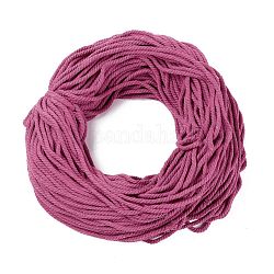 Cordoncini di filo di cotone, 3-ply, per fare gioielli, rosa antico, 5~5.8mm, 109.4 iarda (100 m)/pacchetto