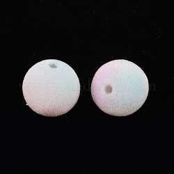 Perles en plastique floquées, ronde, corail, 12mm, Trou: 1.8mm