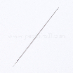 鉄の開いたビーズ針  DIYジュエリーツール  プラチナ  10~11x0.01cm
