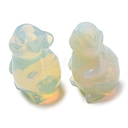 Opalit geschnitzte Mausfiguren, für Home-Office-Desktop-Feng-Shui-Ornament, 38~39x23~24x24~26 mm