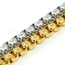 Alla moda 304 in acciaio inox bracciali catena veneziana, con chiusure moschettone, colore misto, 8-5/8 pollice (220 mm), 6.5mm