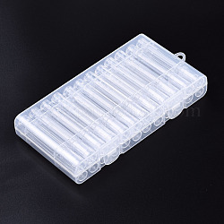 Rectangle Polystyrene Bead Storage Containers, with 24Pcs Tube Containers, for Jewelry Beads Small Accessories, Clear, 185x93x28mm