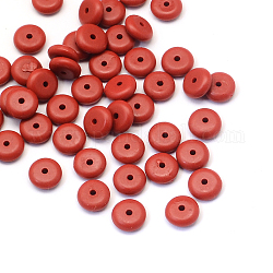 Rondelle Cinnabar Beads, FireBrick, 8x3mm, Hole: 1~2mm