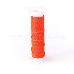 Round Waxed Polyester Twisted Cord, Micro Macrame Cord, for Leather Projects, Bookbinding, Orange, 0.55mm, about 32 yards(30m/roll)
