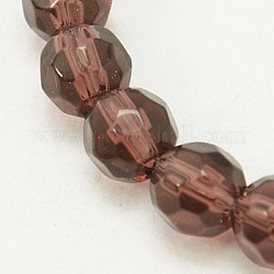 Filo di perline in vetro, sfaccettato, tondo, viola medio, 6mm, Foro: 1 mm, circa 50pcs/filo, 12.6 pollice
