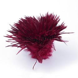 Accessori costume di piume di pollo, tinto, rosso scuro, 35~155x7~35mm, su 750-800 pz / pacco