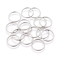 Anillos de enlace de latón, anillo, Platino, 15x0.9mm, agujero: 13.3 mm