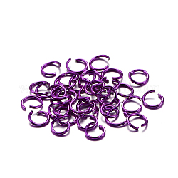 Алюминий кольца прыжок, открытые кольца прыжок, круглые кольца, фиолетовые, 18 датчик, 8x1 мм, внутренний диаметр: 6.5 мм, около 300 шт / упаковка