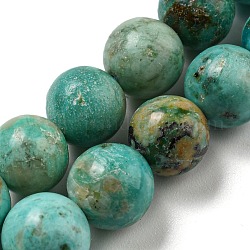 Natürliche peruanische türkisfarbene (Jaspis) Perlenstränge, Klasse A, Runde, 8 mm, Bohrung: 1 mm, ca. 51 Stk. / Strang, 15.43'' (39.2 cm)