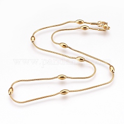 Collares de cadena de serpiente de 304 acero inoxidable, con cierre de langosta, oval, dorado, 16.7 pulgada (42.5 cm), 1.2mm