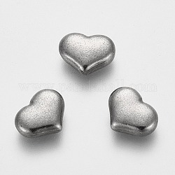 304 cabochon in acciaio inox, misura ciondoli medaglione galleggiante, cuore, colore acciaio inossidabile, 5x6.5x2mm