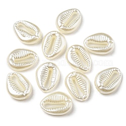 Perles en ABS imitation nacre, forme coquille, 15x11x4.5mm, Trou: 1.6mm