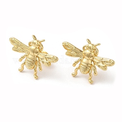 Boucles d'oreilles en laiton avec abeilles, sans plomb et sans cadmium, véritable 18k plaqué or, 18x27mm