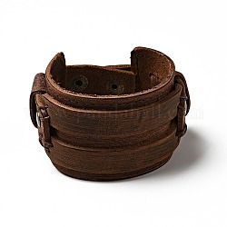 Cordon vachette bracelets large de cordon, avec les accessoires en alliage, brun, 230x45mm