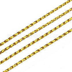 Fili metallici con filo intrecciato per gioielli da 1 mm, fili di poliestere, goldenrod, 1mm, circa 109.36 iarde (100 m)/rotolo