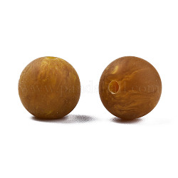 Бусины из матовой смолы, имитация драгоценных камней, круглые, Перу, 12x11.5 мм, отверстие : 1.5~3 мм