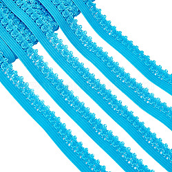 Cordons élastiques en polyester gorgecraft avec bordure à un seul bord, plat, avec carte d'affichage en carton, bleu royal, 13mm