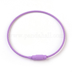Fabricación de pulseras de alambre de acero, con broches de latón, violeta, 6-1/8 pulgada (15.5 cm) ~ 6-1/4 pulgadas (16 cm)