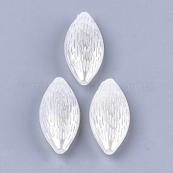 Perles en acrylique de perle d'imitation, oeil de cheval, blanc, 27x12x7mm, trou: 1.6 mm, environ 500 pcs / 500 g