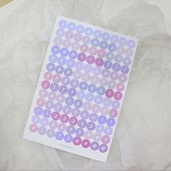 Paper Self-Adhesive Letter Decorative Stickers, Round Dot Letter A~Z Number 0~9 Decals for Party Decorative Presents, Lilac, 180x120mm