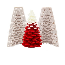 3d árbol de navidad diy vela dos partes moldes de silicona, para hacer velas perfumadas de árbol de navidad, naranja, ensamblado: 7x6.7x10.8cm, diámetro interior: 5.6x9.5 cm