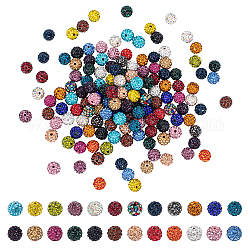 Perline palla di disco, Perline strass polimero argilla, tondo, colore misto, 10mm, Foro: 1.5 mm, 240 pc / set