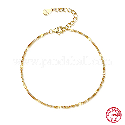 925 bracelets chaîne en argent sterling pour femme, véritable 18k plaqué or, 6-3/4 pouce (17 cm)