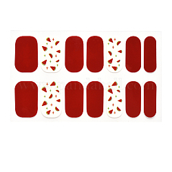 Полные обертки полоски лака для ногтей, самоклеящиеся наклейки с градиентным лаком для ногтей, украшения для женских ногтей, коричневые, 24x8 мм, 14шт / лист