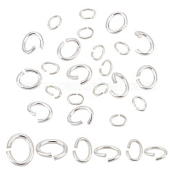 Benecreat 30pcs 3 tamaño 925 anillos de salto abiertos de plata esterlina, oval, plata, 18~24 calibre, 5~8x4~6x0.5~1mm, diámetro interior: 2.5~4.5x4~6 mm, 10pcs / tamaño