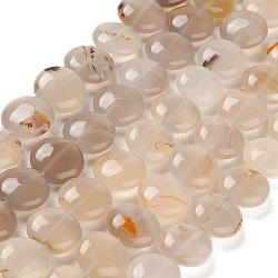 Natürlichen graue Achat Perlen Stränge, Flachrund, 14.6~15.5x6~6.5 mm, Bohrung: 0.8 mm, ca. 27 Stk. / Strang, 15.59''~15.87'' (39.6~40.3 cm)