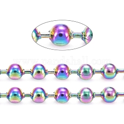 Placcatura ionica (ip) 304 catene a sfere in acciaio inossidabile, con la bobina, colore arcobaleno, 3mm, circa 32.8 piedi (10 m)/rotolo